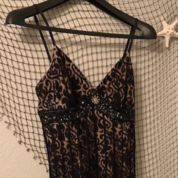 ECI New York - Black & Nude Cocktail Dress Size 8 - Picture 2 of 5